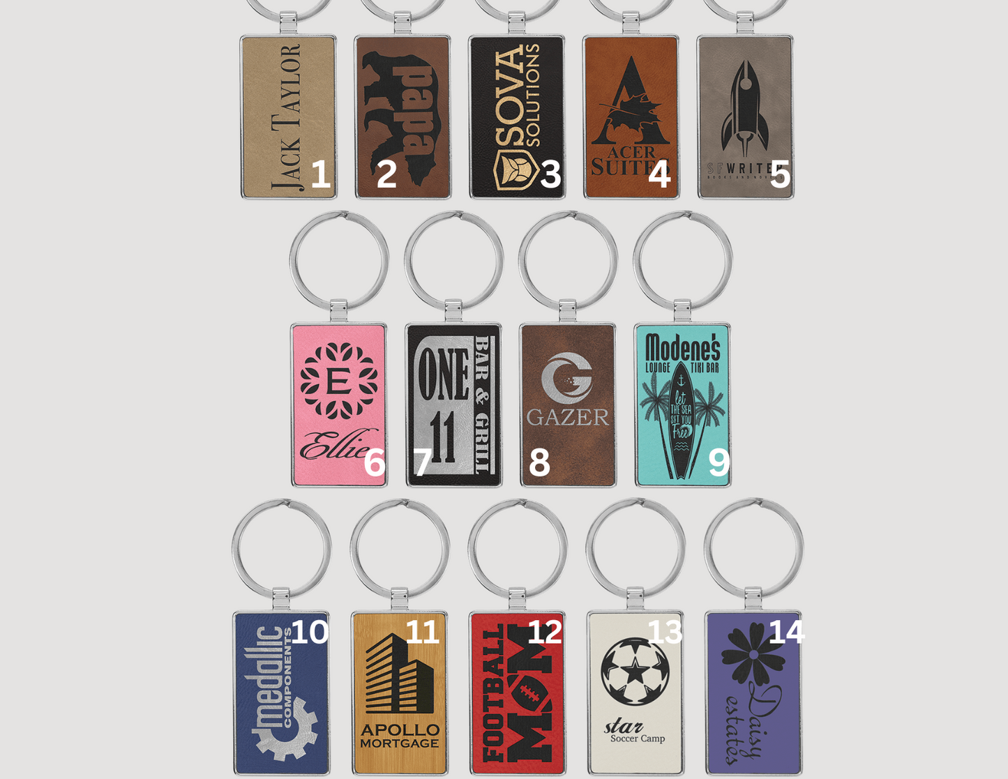 Branded Leatherette Keychains-Rectangle or Oval