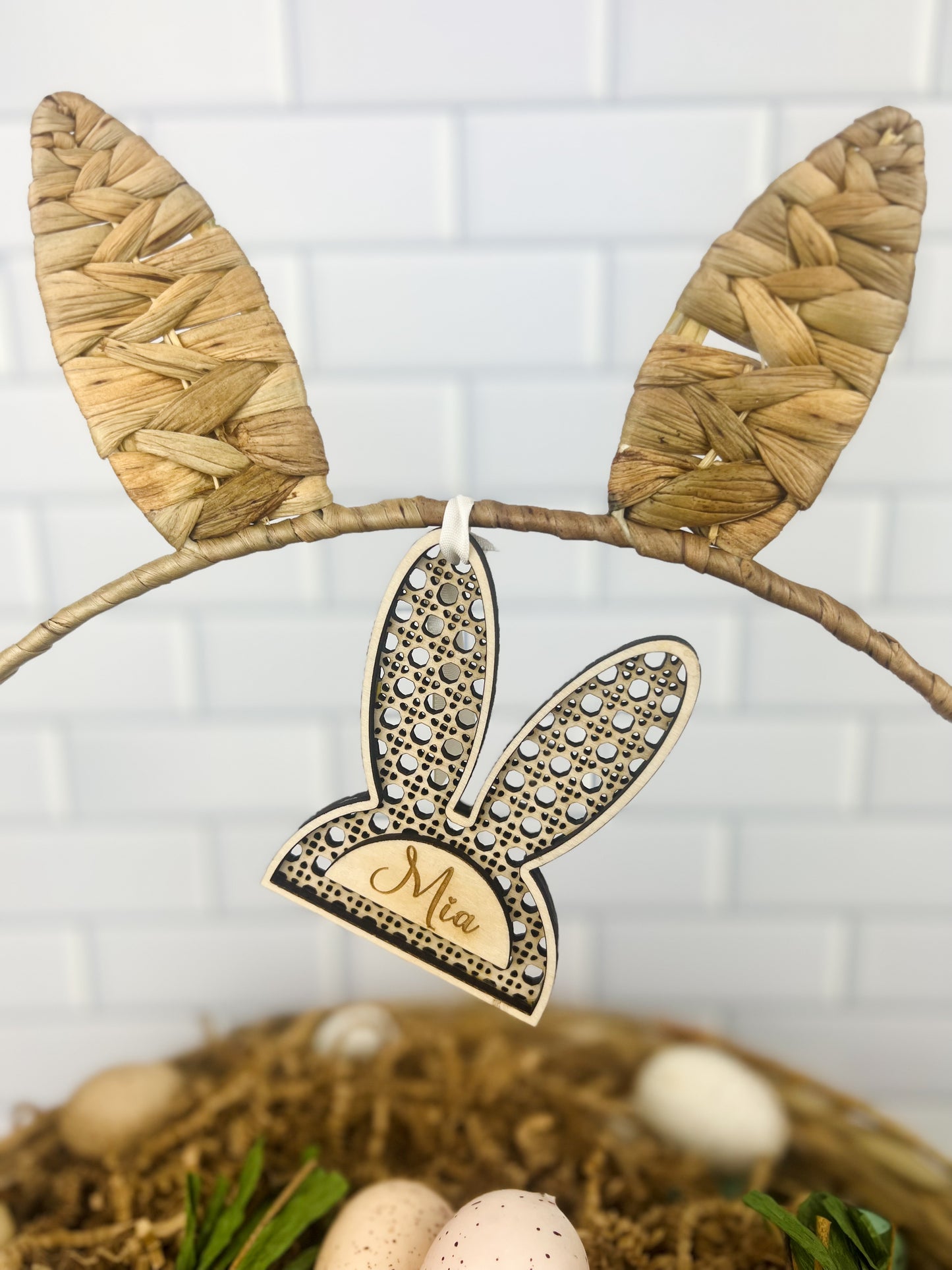 Easter Wooden Basket Tag