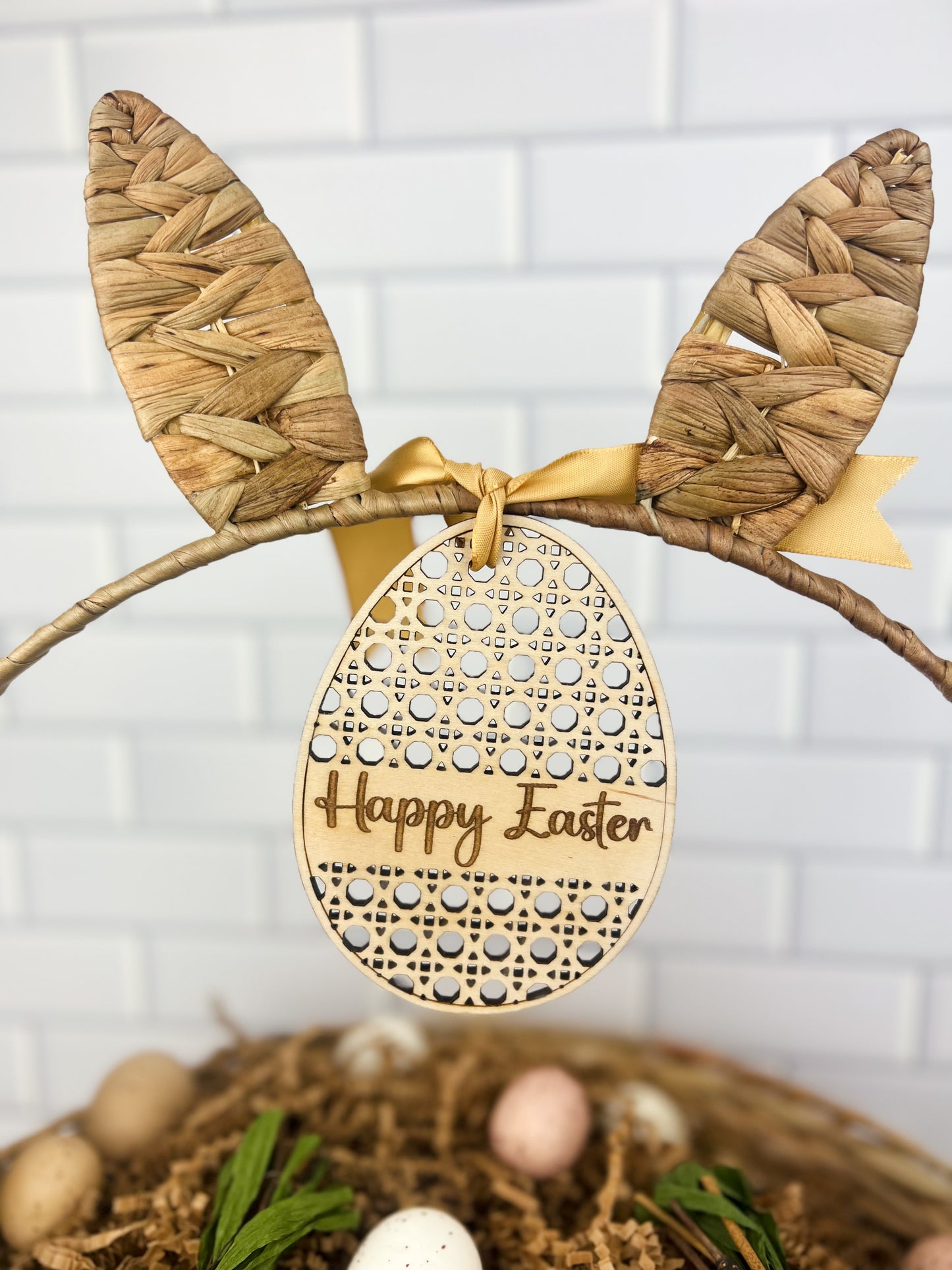 Easter Wooden Basket Tag
