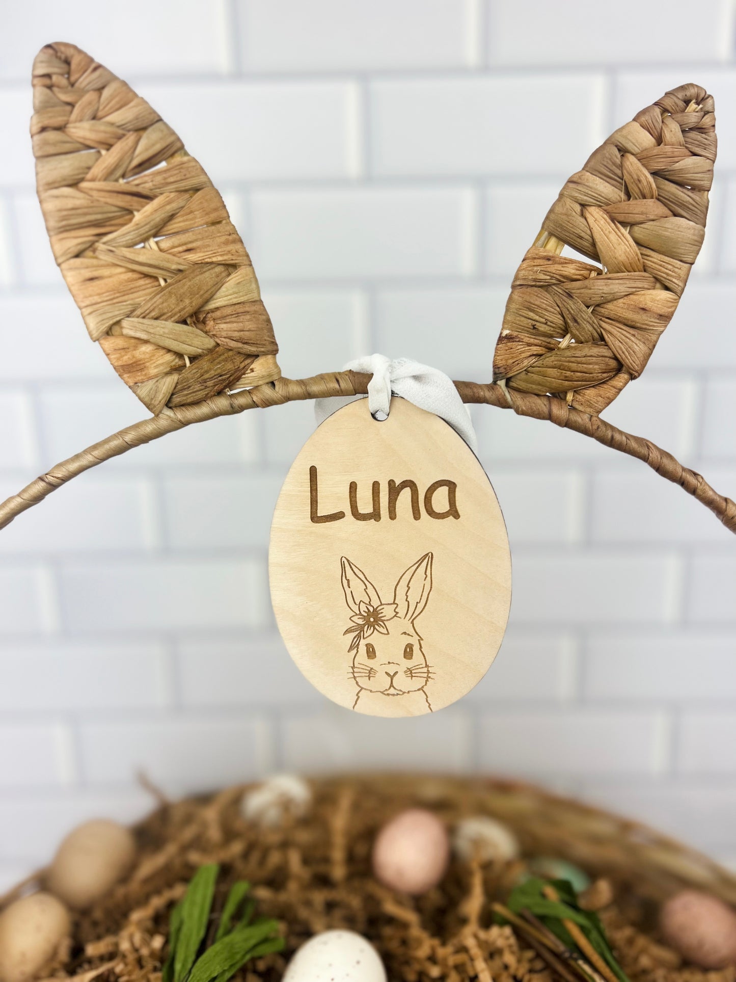 Easter Wooden Basket Tag