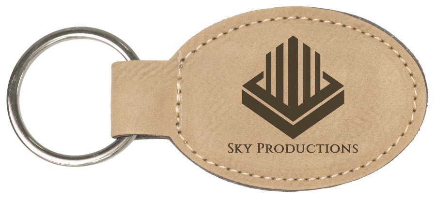 Branded Leatherette Keychains-Rectangle or Oval
