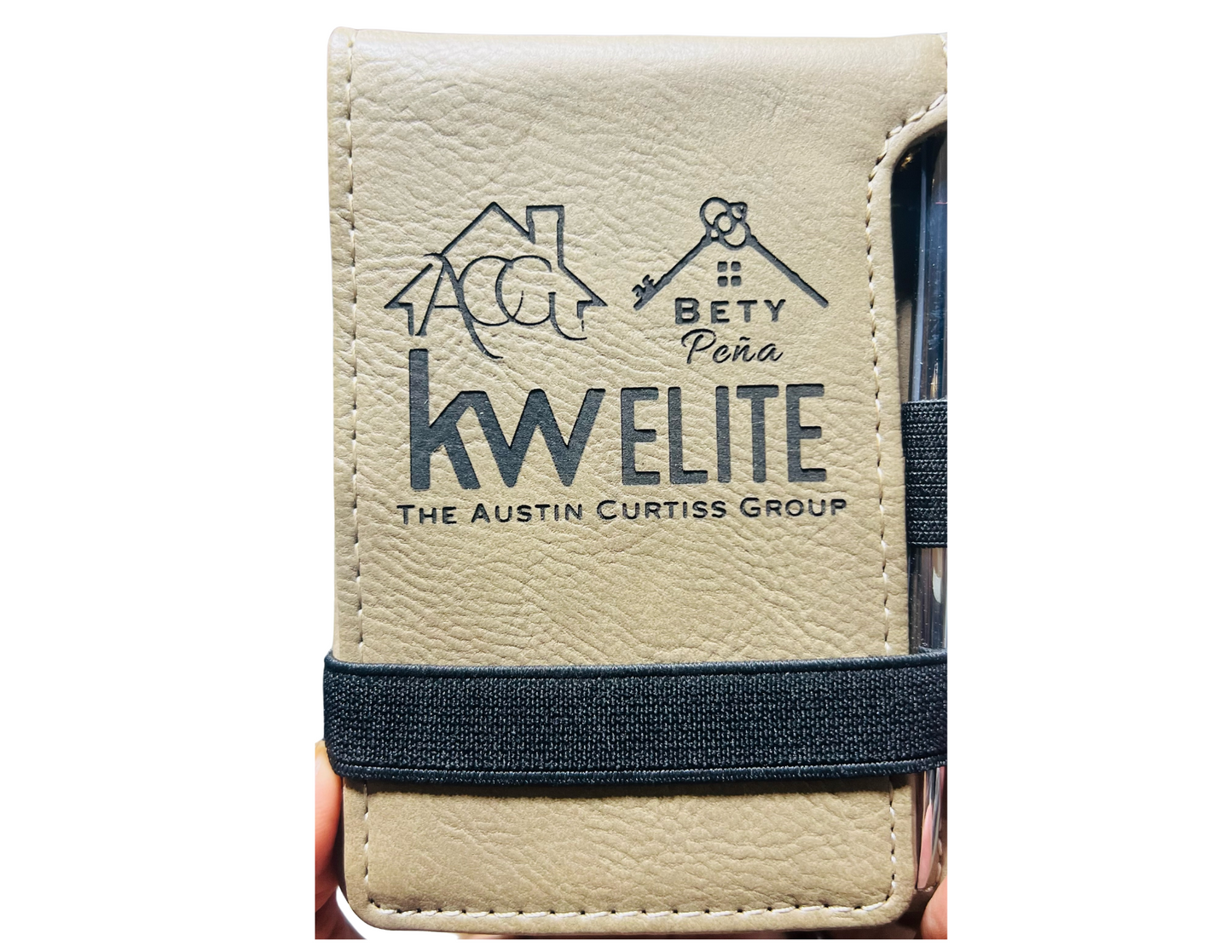 Branded Leatherette Mini Notepad with Pen