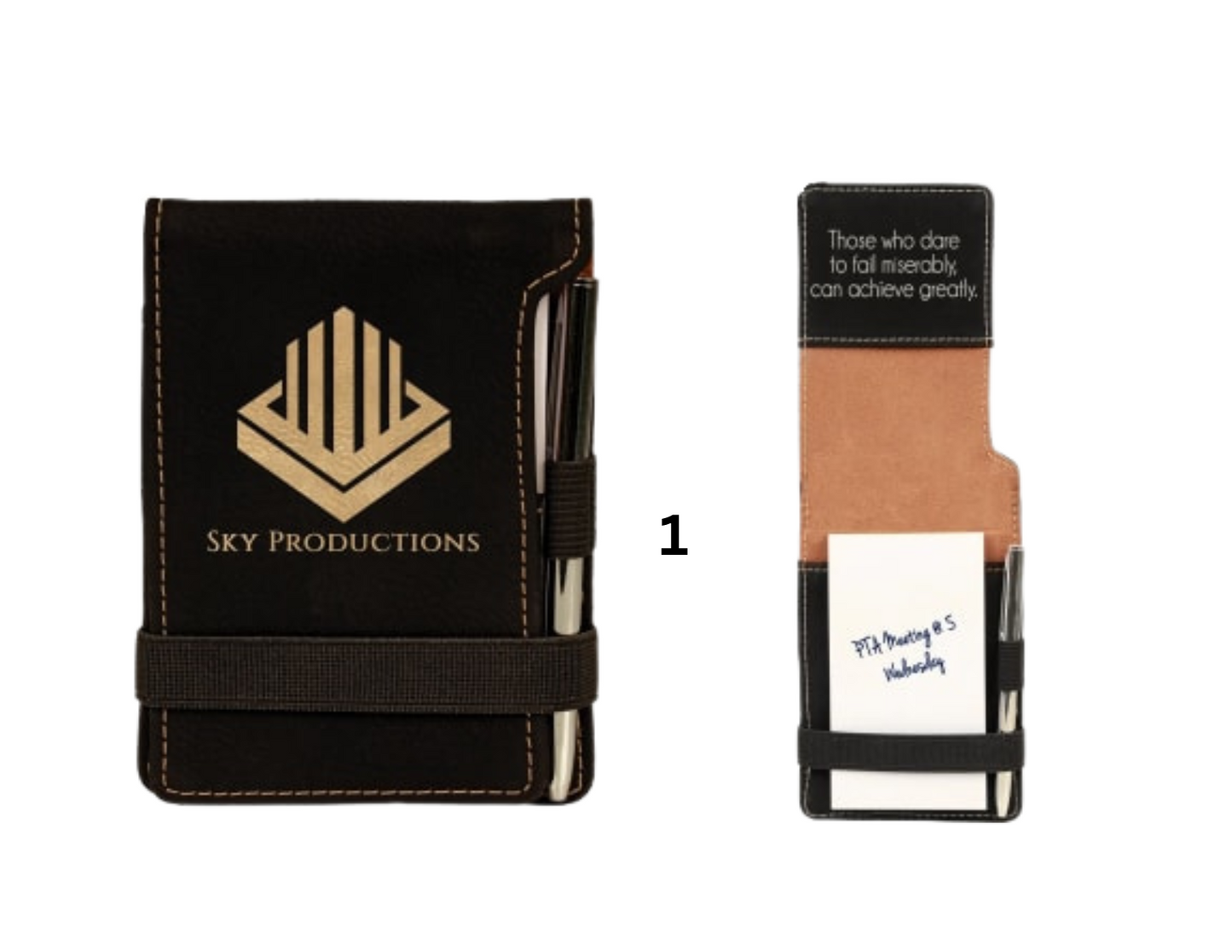 Branded Leatherette Mini Notepad with Pen